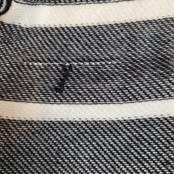 Vince Women's Small Long Cardigan Sweater Black White Knit Short Sleeve - Picture 7 of 7